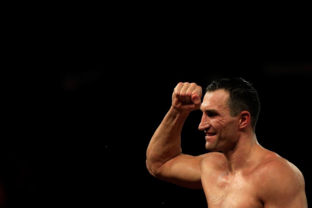 NEW YORK, NY - APRIL 25:  Wladimir Klitschko of Ukraine celebrates defeating Bryant Jennings of the United States in their IBF/WBO/WBA World Heavyweight Championship title fight at Madison Square Garden on April 25, 2015 in New York City.  (Photo by Justin Heiman/Getty Images)