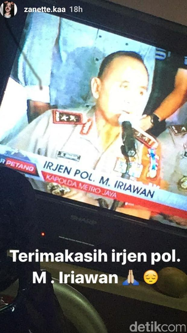 Ini Ucapan Terima Kasih Anet ke Kapolda Metro Jaya