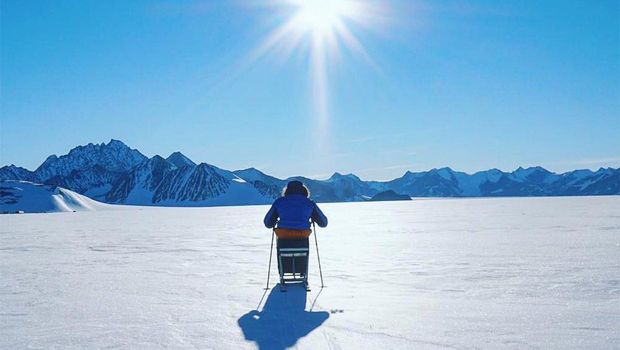 Demi Pasien Kanker Anak, Pria Ini Jauh-jauh ke Kutub Selatan Pakai Kursi Roda