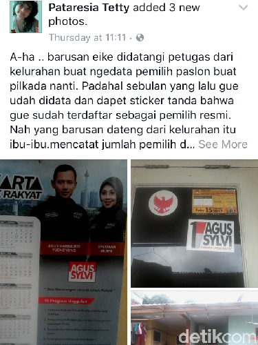Status Tetty di Facebook yang viral