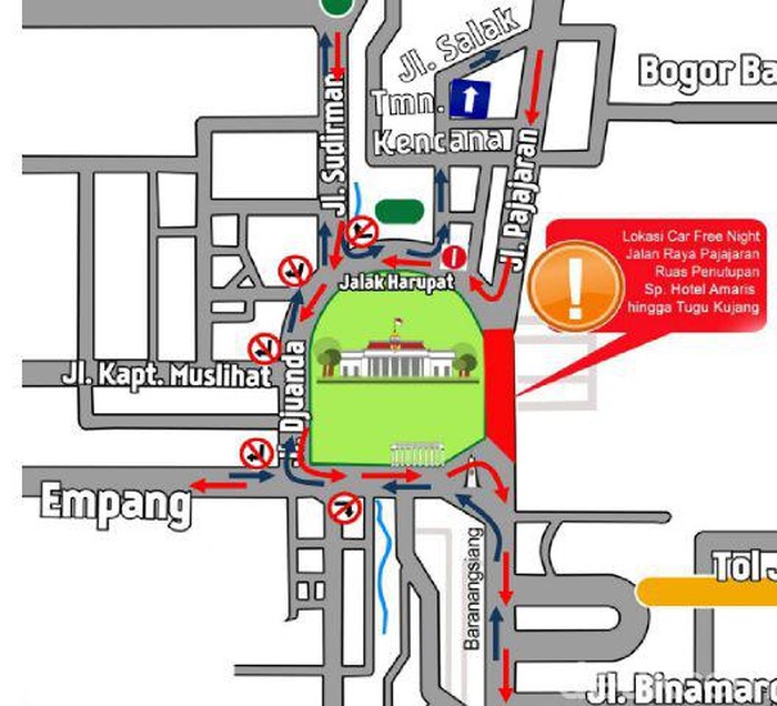 Ada Car Free Night, Arus Lalin di Kota Bogor Dialihkan