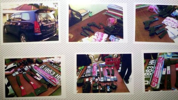 Barang bukti kejahatan Ramlan Cs di Sukabumi.