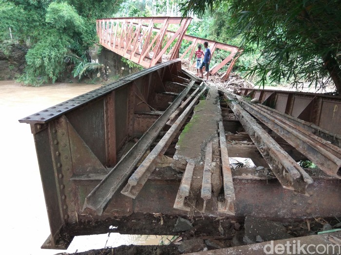 Sungai Meluap, Jembatan Peninggalan Belanda di Aceh Besar Berantakan