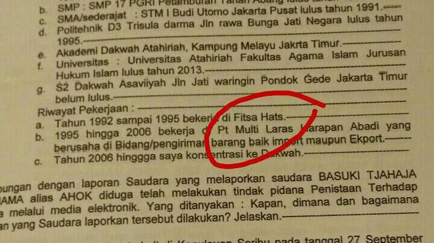 Soal 'Fitsa Hats', Polri: BAP Ditulis Sesuai Pernyataan Saksi