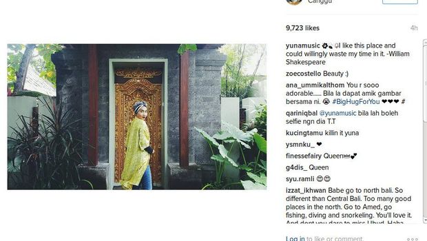 Mengintip Yuna Liburan di Pulau Dewata