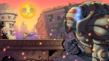 Rise & Shine merupakan game platformer puzzle yang dikombinasi dengan arcade shooter. Di dalam game buatan Adult Swim Games ini, Anda akan memainkan karakter bernama Shine, seorang bocah yang bersenjatakan pistol. Foto: istimewa