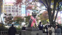 Kisah Hachiko si anjing setia pun juga diabadikan dalam bentuk monumen dan film. Patungnya bisa kamu temukan di Shibuya Crossing. ( Kurnia/detikTravel)