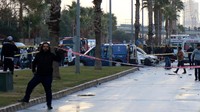 Garis polisi telah dipasang di sekitar lokasi. Pool/Hakan Akgun/Reuters/detikFoto.