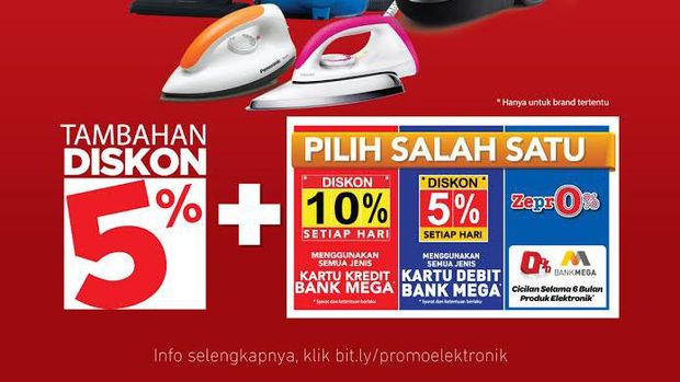 Diskon 5 Mesin Cuci Vacuum Cleaner Setrika di Transmart 