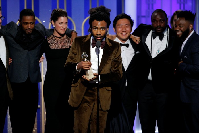 Executive Producer and actor Donald Glover accepts the award for Best Television Series - Musical or Comedy for 
