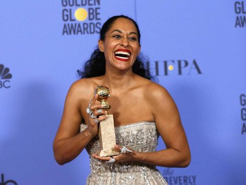 Actress Tracee Ellis Ross holds the award for Best Performance by an Actress in a Television Series - Musical or Comedy for 