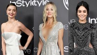 iranda Kerr, Kaley Cuoco, dan Vanessa Hudgens tampil menawan di red carpet Golden Globe 2017. (Dok. GettyImages)