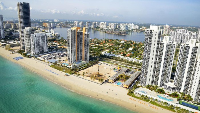 Miami beach aerial view