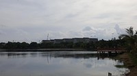 Tampak dari kejatuhan rusunawa yang sedang dibangun pihak Pemprov Sumsel, sebagai akomodasi tambahan buat kontingen Asian Games 2018.