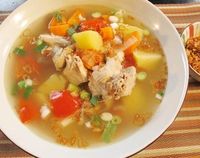 Masak Apa Hari Ini : Sup Ayam Kampung dan Bakwan Jagung Krispi
