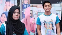 Kabarnya hubungan Vebby Palwinta dan Rizky Febian merupakan settingan untuk mendongkrak film yang dibintangi keduanya. Pool/Noel/detikFoto.