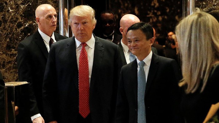 Jack Ma dan Trump Saling Puji, Saham Alibaba Lompat 1,1%