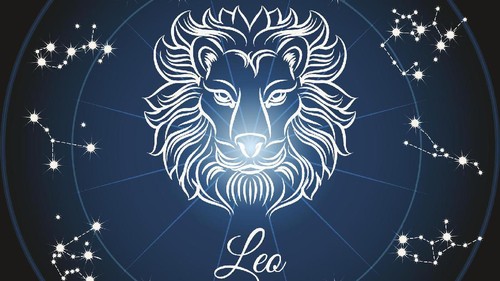 Zodiac sign leo and circle constellations. Vector illustration