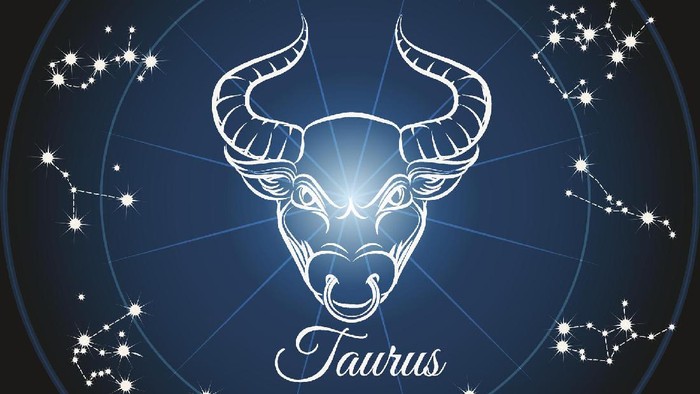 Zodiac sign taurus and circle constellations. Vector illustration