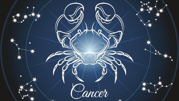 Zodiac sign cancer and circle constellations. Vector illustration