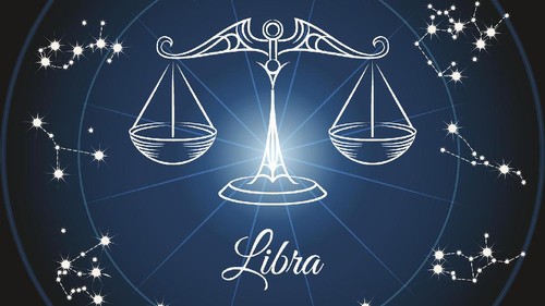 Zodiac sign libra and circle constellations. Vector illustration