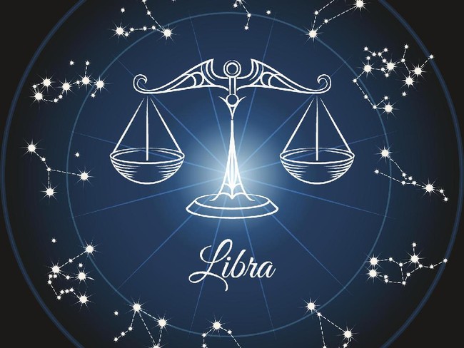Zodiac sign libra and circle constellations. Vector illustration