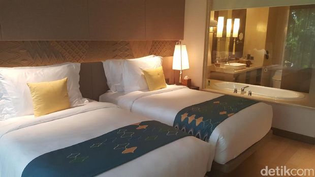 Kamar Classic Pool View dengan twin bed (Fitraya/detikTravel)