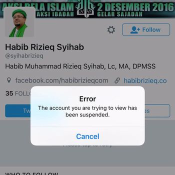 FPI dan Habib Riziek Kena <i>Suspend</i> di Twitter, Disuruh Kominfo?