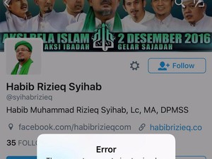 Akun Habib Rizieq dan DPP FPI Di-suspend, Ini Penjelasan Twitter