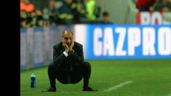 Ekspresi kebingungan Guardiola. Foto: Istimewa
