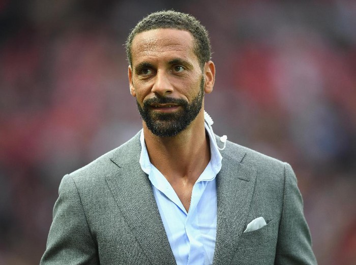 MANCHESTER, ENGLAND - AUGUST 03: Rio Ferdinand looks on during the Wayne Rooney Testimonial match between Manchester United and Everton at Old Trafford on August 3, 2016 in Manchester, England.  (Photo by Michael Regan/Getty Images)