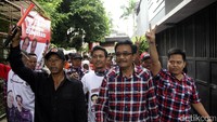 Djarot saat tiba di lokasi kampanye.