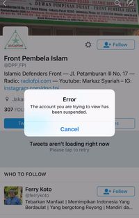 Akun Habib Rizieq dan DPP FPI Di-suspend, Ini Penjelasan Twitter