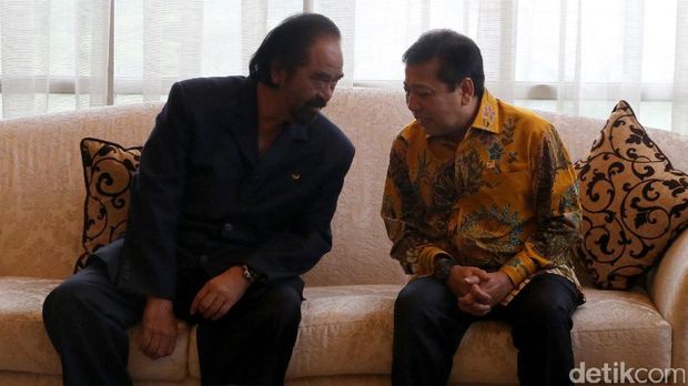 Kunjungan Balasan, Novanto Temui Surya Paloh di Kantor NasDem