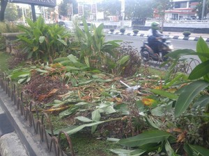 Begini Rupa Taman di Jalan Pahlawan yang Rusak