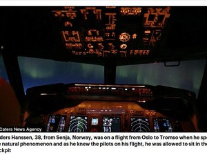 Jepretan Aurora Cantik dari Kokpit Pesawat di Norwegia