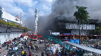 Penampakan Pasar Senen yang Diselimuti Asap Hitam dari Ketinggian
