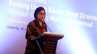 Sri Mulyani memberikan sambutan.