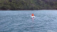 Anda bisa naik kano untuk snorkling di tambak ikan dan kawasan terumbu karang. Selain kolam renang, destinasi unik tersebut menyediakan sarana edukasi berupa tempat penangkaran ikan kerapu serta ikan hias yang berada di satu lokasi (Adhar/detikTravel)