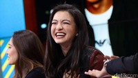 Ia terlihat happy saat mengisi acara tersebut. Hanif Hawari/detikHOT