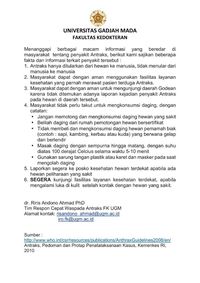 Viral Pesan Mengerikan soal Penularan 'Aneh' Antraks di Yogya