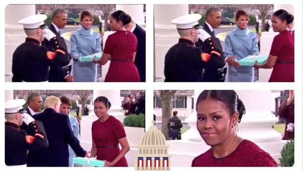 Ekspresi Michelle Obama di Pelantikan Trump Jadi Meme Lucu