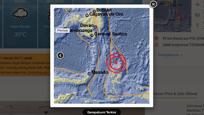 Gempa 5,6 SR Terjadi di Pulau Morotai Maluku