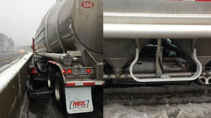 Pria Ini Selamat Dalam Honda Civic Setelah Tertimpa Truk