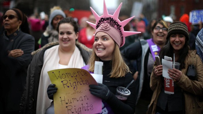 Sehari Usai Dilantik, Presiden Trump Didemo Ratusan Ribu Wanita