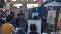 Kehadiran para seniman lokal menambah keseruan pasar malam di Bo Sang. Bikin malam makin jadi meriah (Andi Annisa/detikTravel)