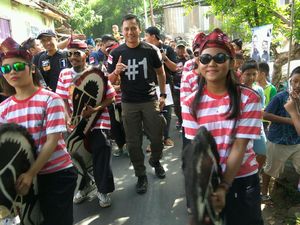 Gerilya di Cibubur Jaktim Agus Disambut Kuda Lumping