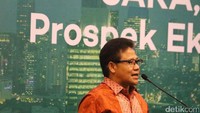 Ketua Umum PKB Muhaimin Iskandar saat berbicara di podium.