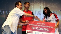 Pemain remaja dan taruna yang berhasil menjadi juara di level nasional selama tahun 2016 menerima bonus senilai Rp 50 juta.