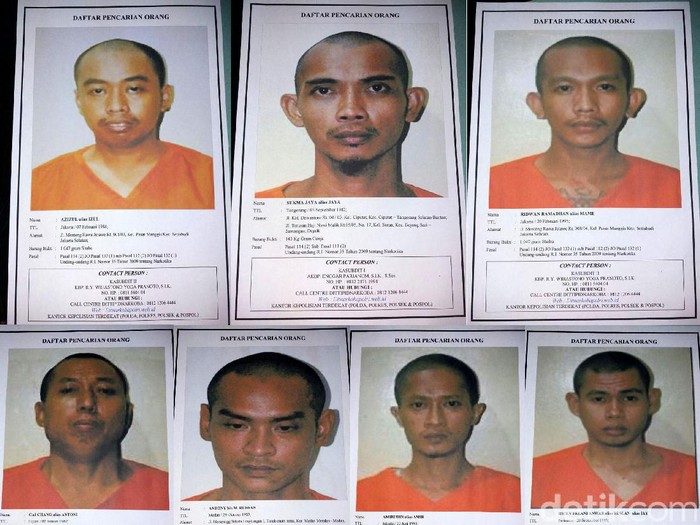 Foto tahanan kabur dari Direktorat Tindak Pidana Narkoba Bareskrim Polri